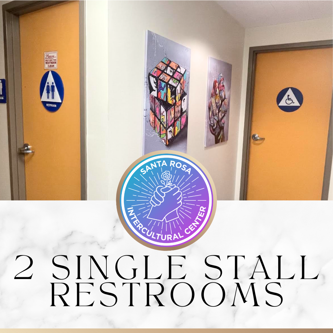 2 single stall restrooms