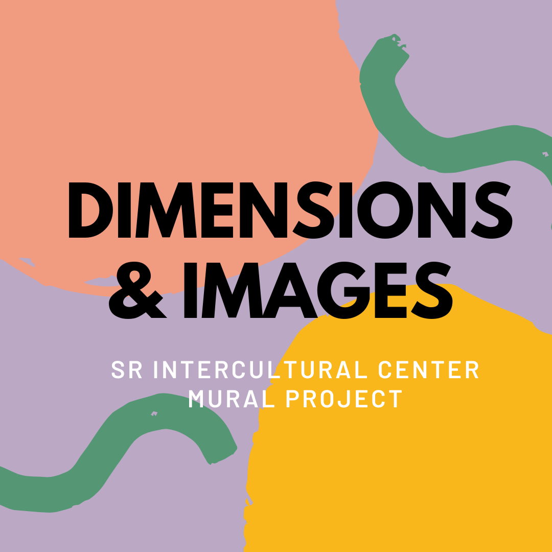 decorative text saying Dimensions & Images