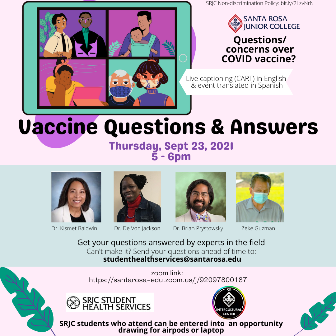 Flyer for Vaccine Panel. All details in text on website