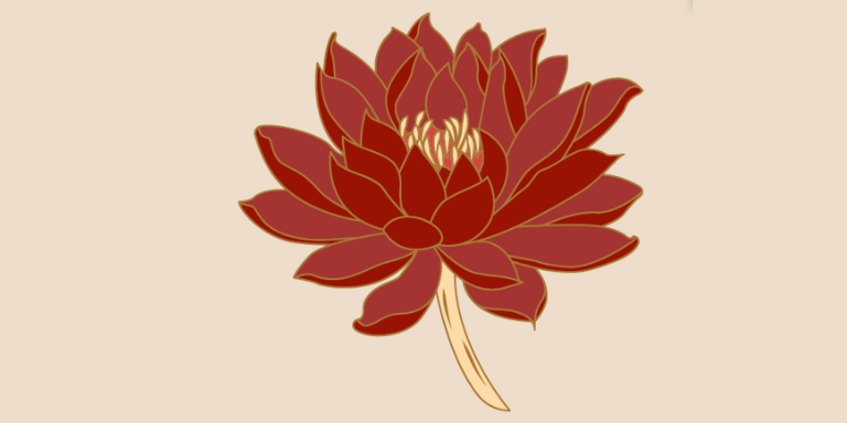 graphic of a red and pink lotus flower