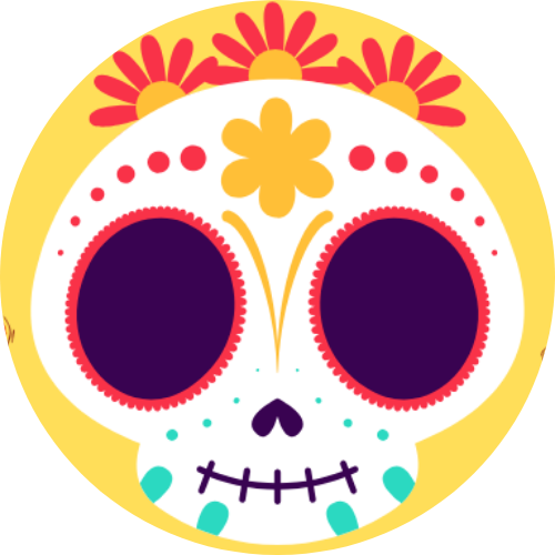 a colorful sugar skull