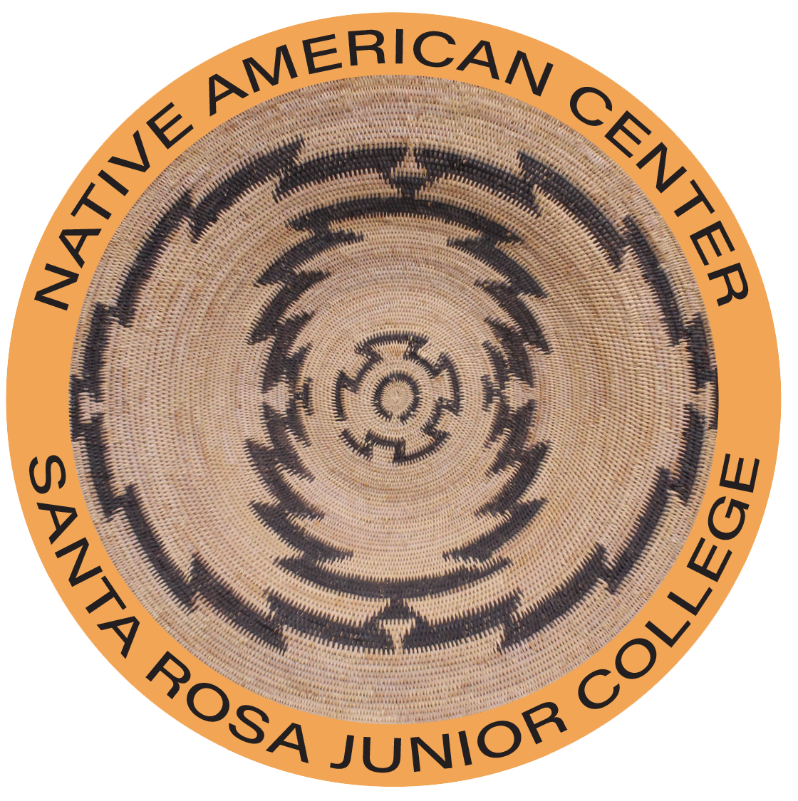 logo for Native American Center. Basket design with the name around