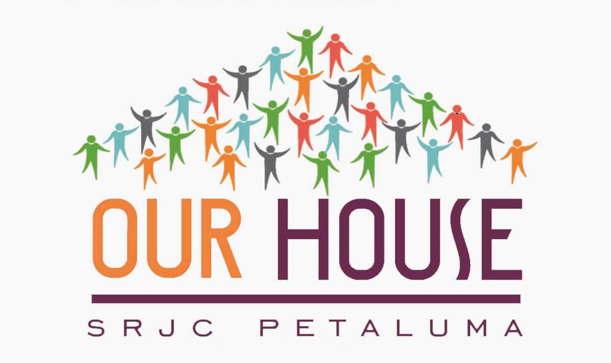 Logo of Our House Intercultural Center: a roof made up of people