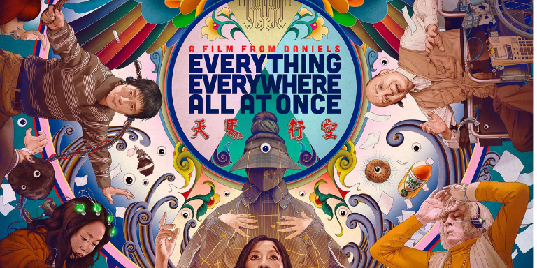 flyer for the movie "Everything Everywhere All at Once".