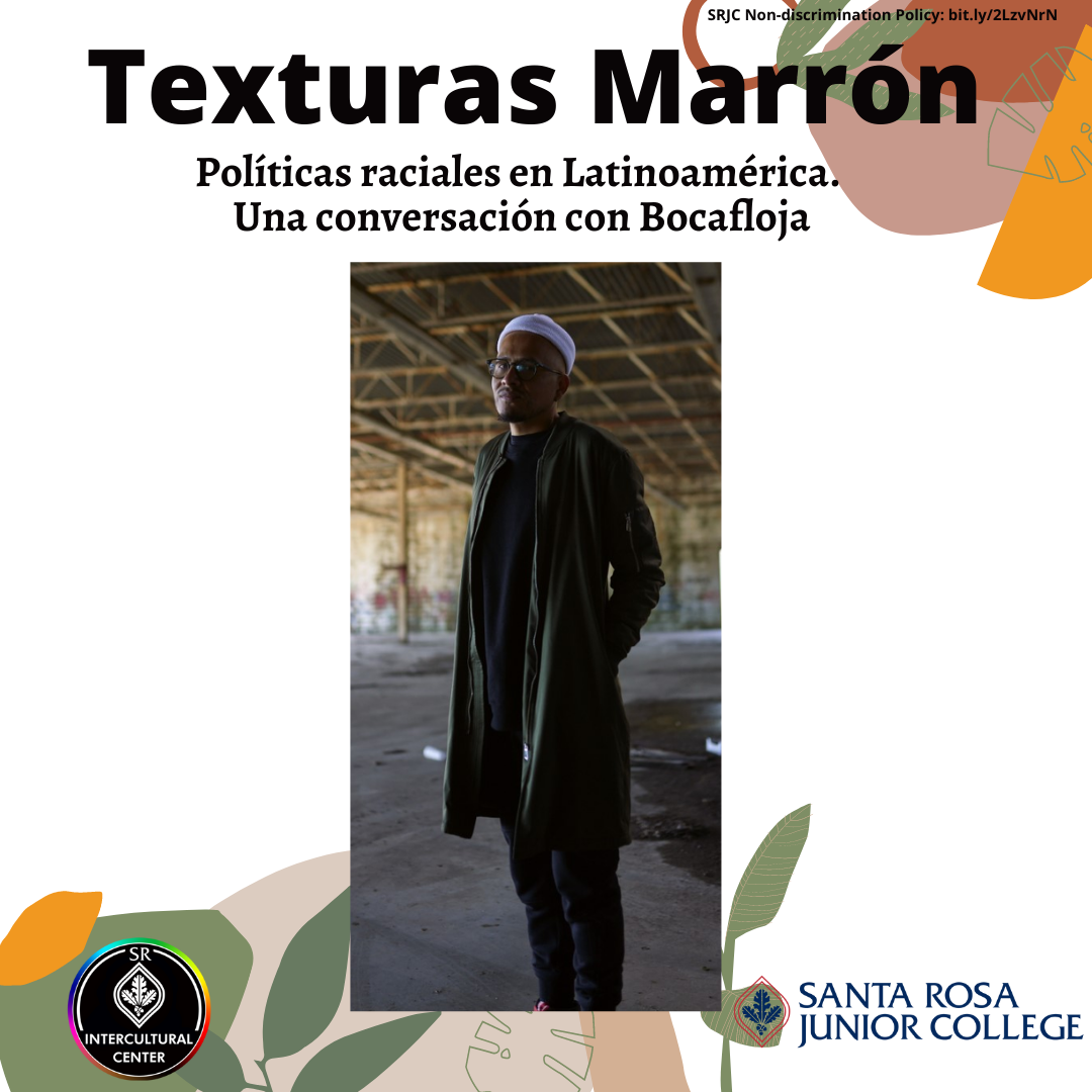 Flyer for the Texturas Marron event featuring Bocafloja. All information on the flyer is included in the text to the right of the image.